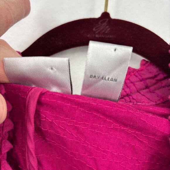 Chicos Open Jacket Size L Fuchsia Pink Embroidered Braided Pleated Texture - Picture 10 of 10